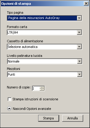 COLORWISE PRO TOOLS 25 9 Fare clic su Mostra Opzioni avanzate se si desidera impostare le opzioni Livello patinatura lucida e Mezzitoni.