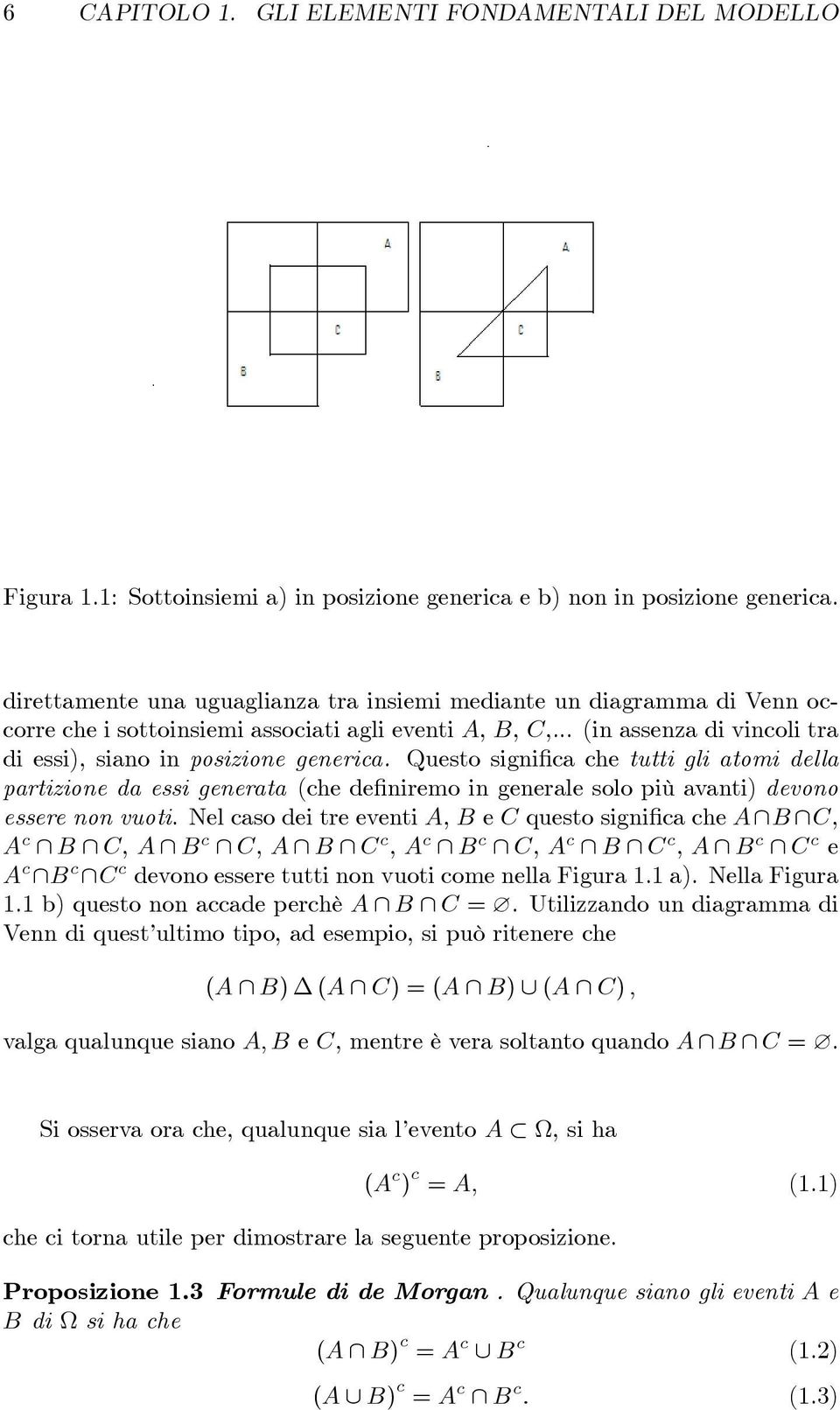 Questo signi ca che tutti gli atomi della partizione da essi generata (che de niremo in generale solo più avanti) devono essere non vuoti.