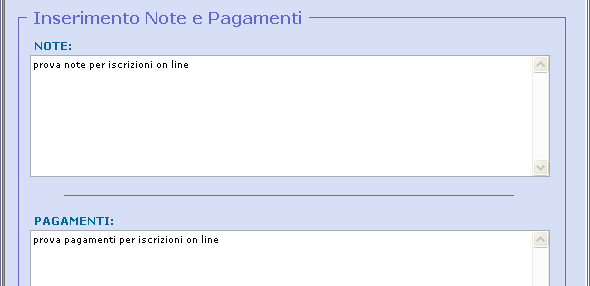 Per la gestione delle note e pagamenti nell edizione, si andranno ad inserire le informazioni sempre in gestione edizioni da sede e orari in note e pagamenti Il report della prescrizione che verrà