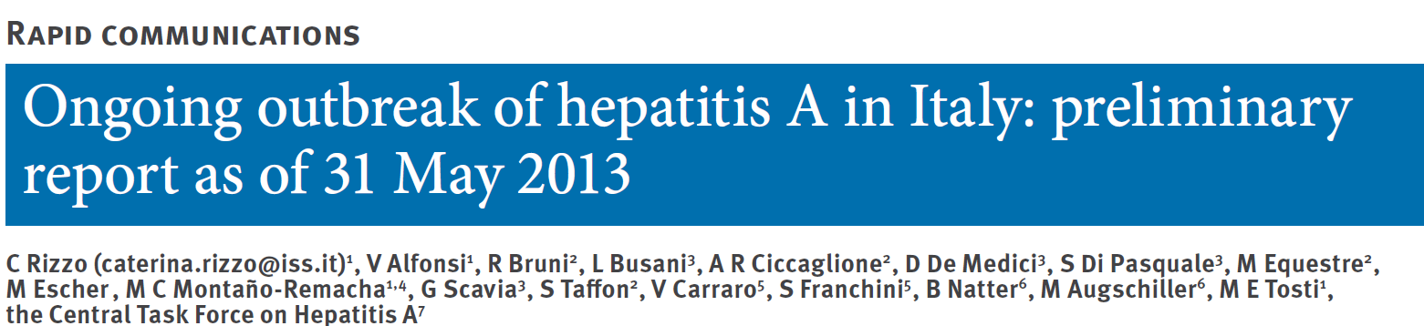 12/05/2013 Urgent inquiry: Hepatitis A cases with travel history to