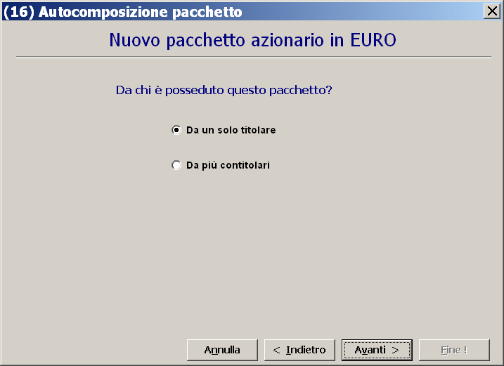 Figura 8 indicazione del valore azionario E necessario inserire il valore nominale del primo pacchetto e cliccare su Avanti, vedi figura 8.