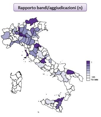 La consistenza del leasing finanziario per opere pubbliche Dal 2009 al 2011 sono stati osservati più di 342 bandi pubblicati per la realizzazione di operazioni