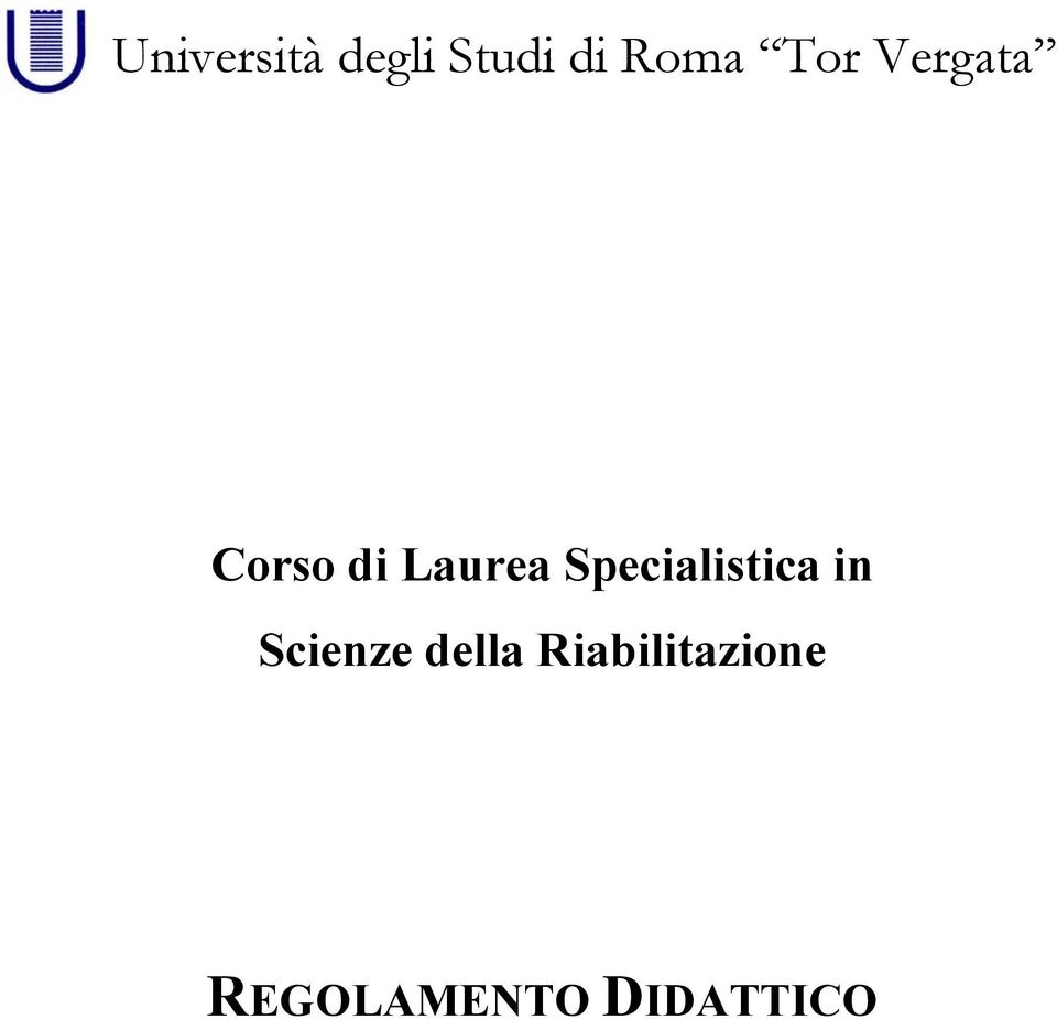 Specialistica in Scienze della