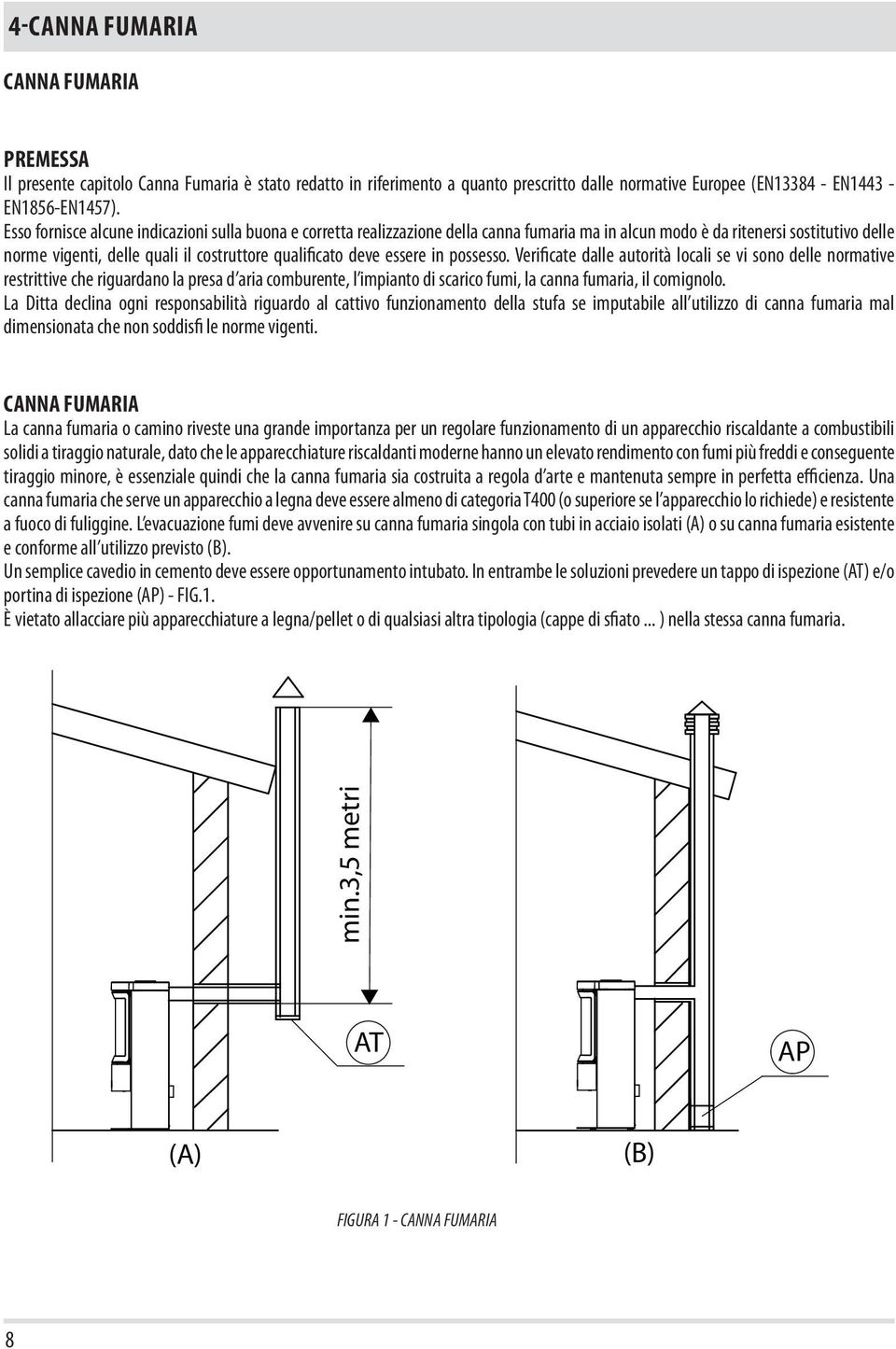 essere in possesso. Verificate dalle autorità locali se vi sono delle normative restrittive che riguardano la presa d aria comburente, l impianto di scarico fumi, la canna fumaria, il comignolo.