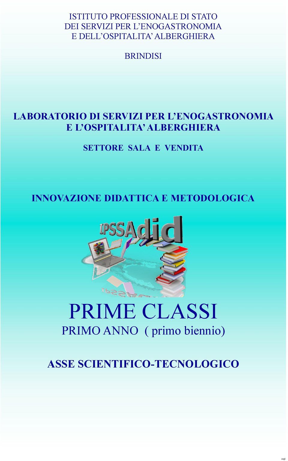 L OSPITALITA ALBERGHIERA SETTORE SALA E VENDITA INNOVAZIONE DIDATTICA E