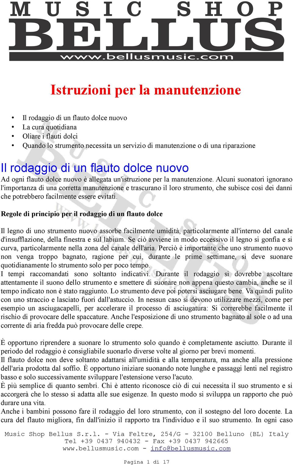 Alcuni suonatori ignorano l'importanza di una corretta manutenzione e trascurano il loro strumento, che subisce così dei danni che potrebbero facilmente essere evitati.