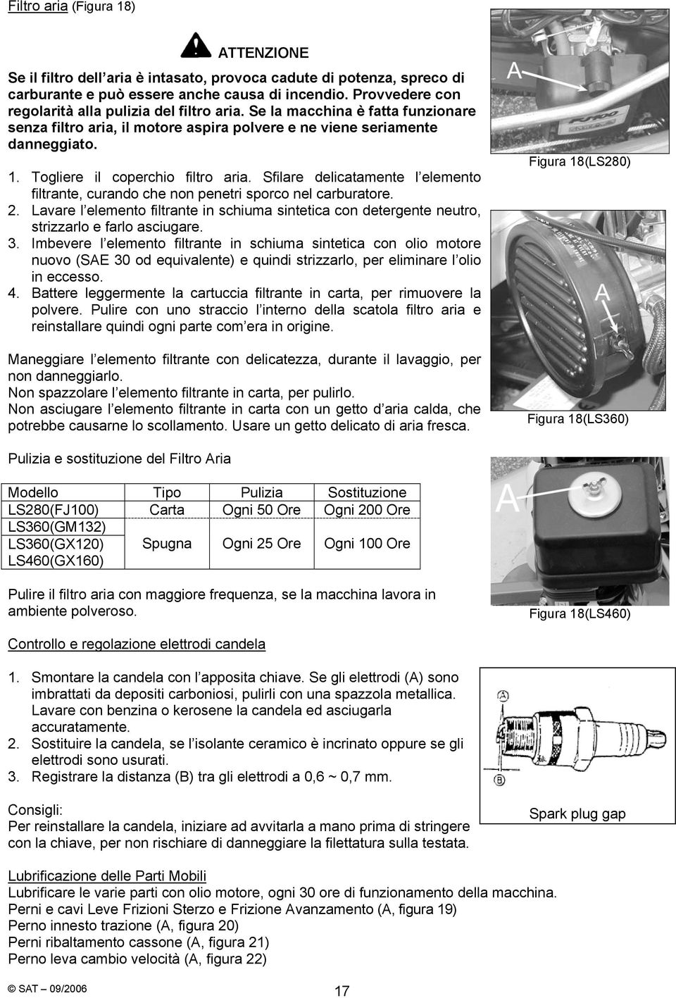 Togliere il coperchio filtro aria. Sfilare delicatamente l elemento filtrante, curando che non penetri sporco nel carburatore. 2.