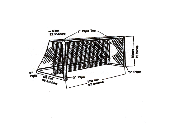 Art. 2 - La porta La porta consiste in una gabbia rettangolare di metallo con un altezza interna di cm 105, una larghezza interna di cm 170 e deve corrispondere al diagramma allegato.