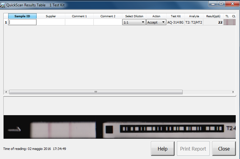 QuickScan Report Iniziale Calcolo automatizzato della diluizione per campioni molto contaminati Tracciabilità azioni