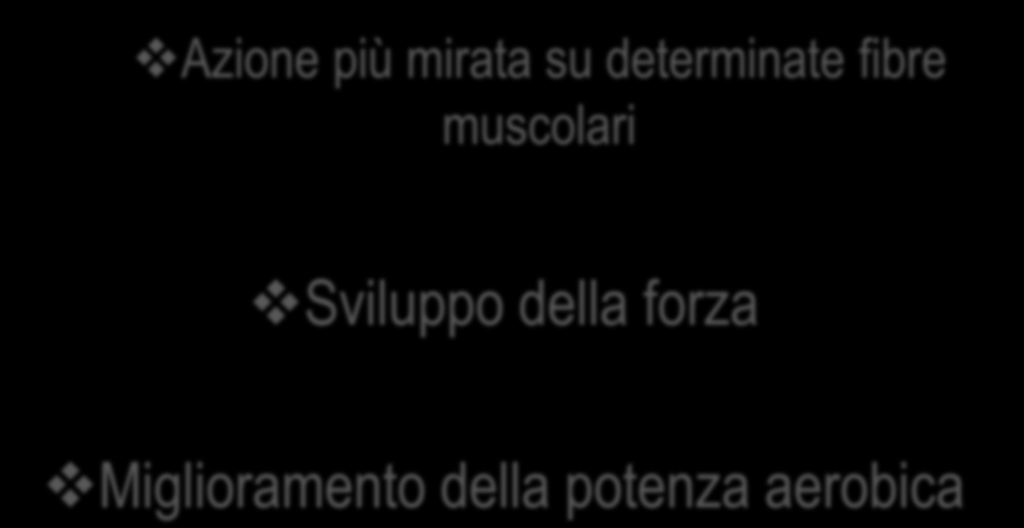 Finalità multiple Azione più mirata su determinate fibre