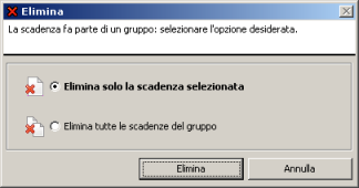 Munia - Gestire le Scadenze 10 2. 5. Eliminare una Scadenza Per eliminare una Scadenza posizionarsi sulla Scadenza desiderata e cliccare sul pulsante elimina o usare il tasto "Canc" della tastiera.