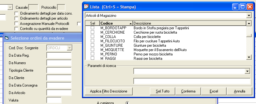 abbinata al campo Da Articolo, in sostituzione alla precedente modalità di impostazione attraverso i campi Da Articolo/ A Articolo.