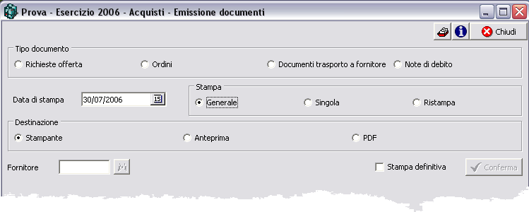 30 1.6 Emissione documenti Le informazioni specifiche per i singoli campi sono ottenibili durante l'utilizzo del programma posizionandosi con il mouse sulla descrizione posta accanto ad un campo