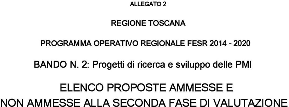 2: Progetti di ricerca e sviluppo delle PMI