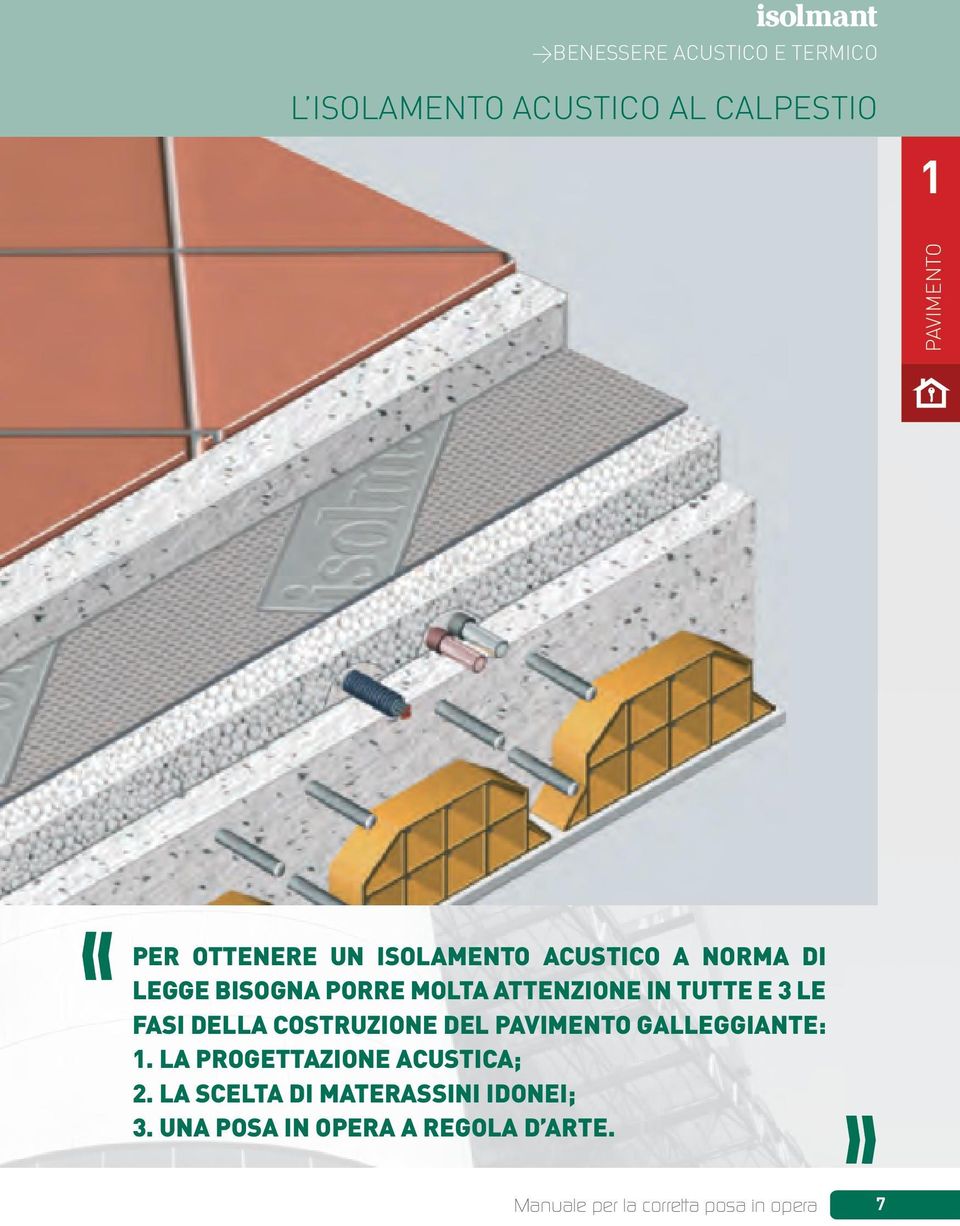 DELLA COSTRUZIONE DEL PAVIMENTO GALLEGGIANTE: 1. LA PROGETTAZIONE ACUSTICA; 2.