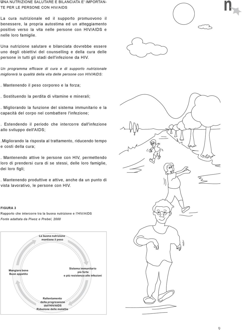 Una nutrizione salutare e bilanciata dovrebbe essere uno degli obiettivi del counselling e della cura delle persone in tutti gli stadi dell'infezione da HIV.