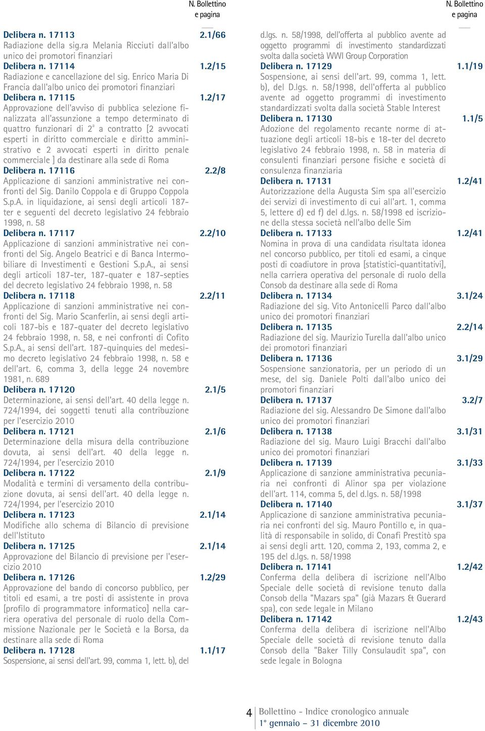 amministrativo e 2 avvocati esperti in diritto penale commerciale ] da destinare alla sede di Roma Delibera n. 17116 del Sig. Danilo Coppola e di Gruppo Coppola S.p.A.