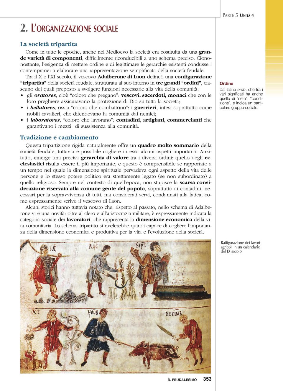 preciso. Ciononostante, l esigenza di mettere ordine e di legittimare le gerarchie esistenti condusse i contempranei a elaborare una rappresentazione semplificata della società feudale.