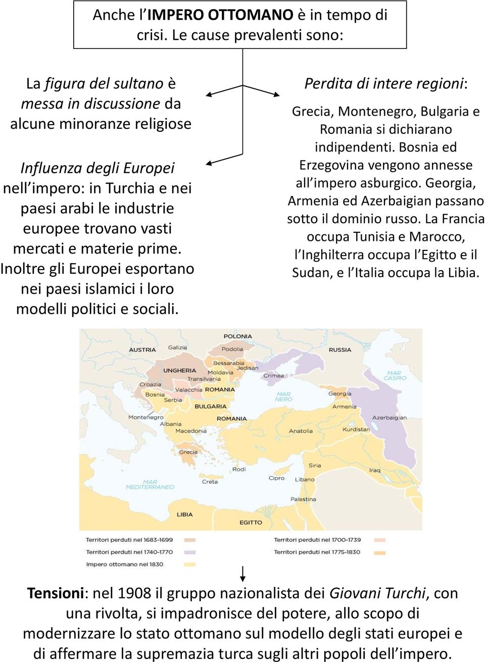 vasti mercati e materie prime. Inoltre gli Europei esportano nei paesi islamici i loro modelli politici e sociali.