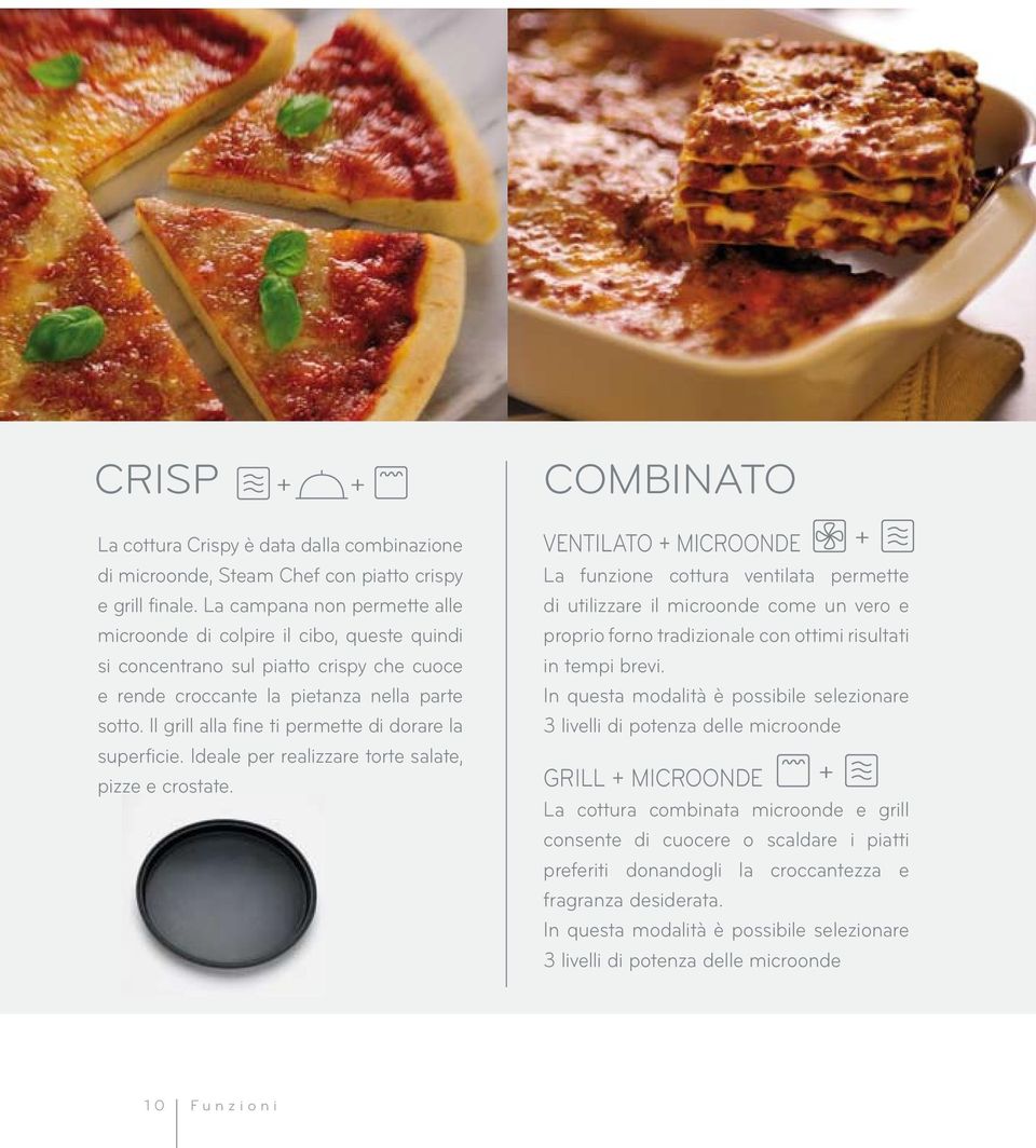 Il grill alla fie ti permette di dorare la superficie. Ideale per realizzare torte salate, pizze e crostate.