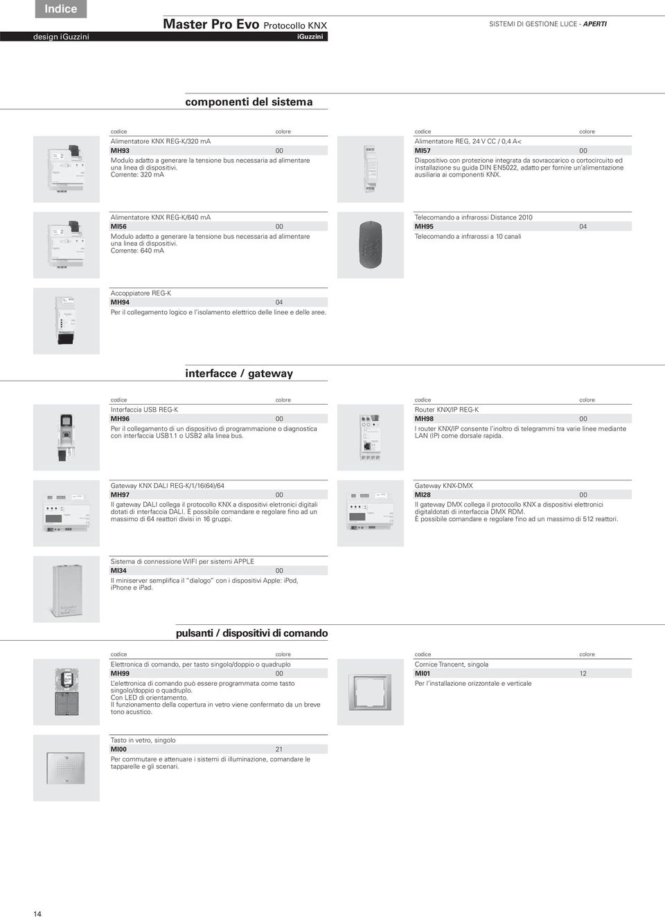 Corrente: 320 ma Alimentatore REG, 24 V CC / 0,4 A< MI57 00 Dispositivo con protezione integrata da sovraccarico o cortocircuito ed installazione su guida DIN EN5022, adatto per fornire un