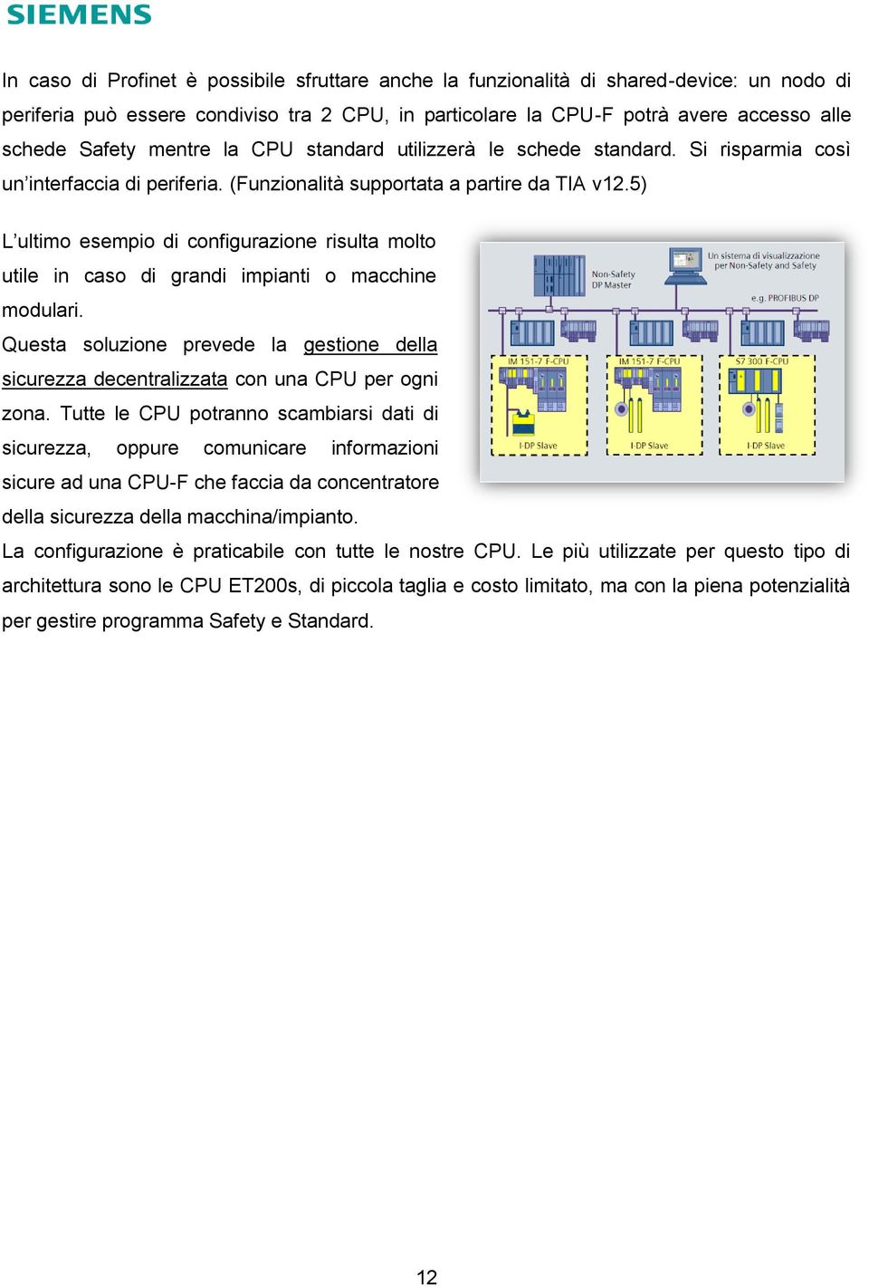 5) L ultimo esempio di configurazione risulta molto utile in caso di grandi impianti o macchine modulari.