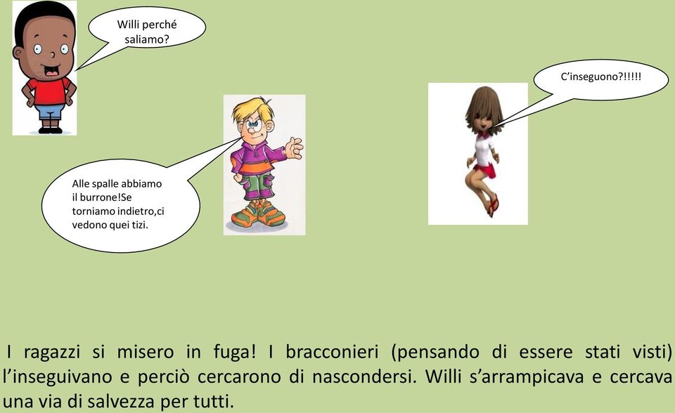 I bracconieri (pensando di essere stati visti) l inseguivano e perciò