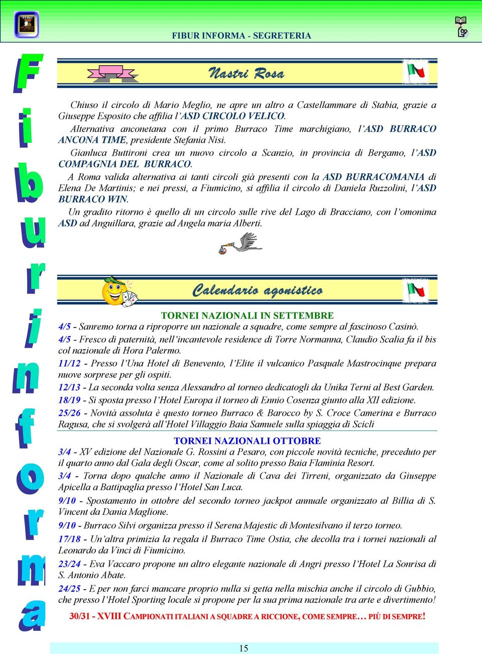 Gianluca Buttironi crea un nuovo circolo a Scanzio, in provincia di Bergamo, l ASD COMPAGNIA DEL BURRACO.