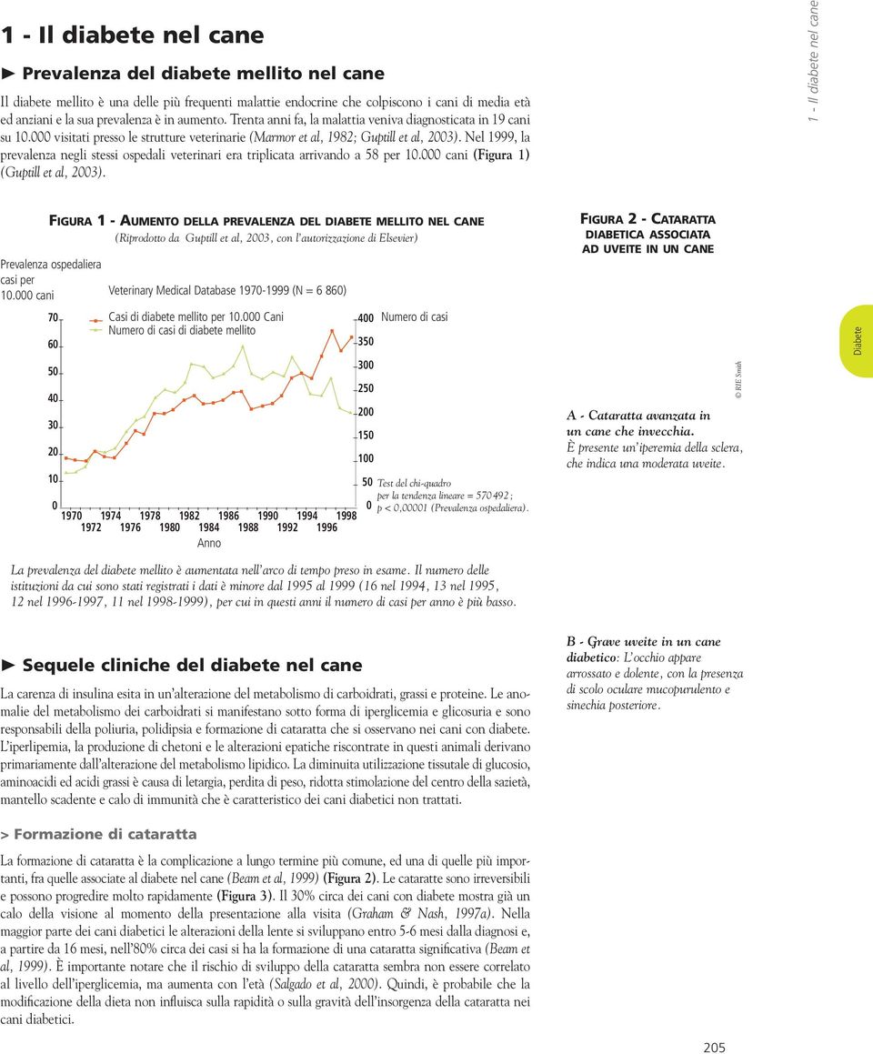 Nel 1999, la prevalenza negli stessi ospedali veterinari era triplicata arrivando a 58 per 10.000 cani (Figura 1) (Guptill et al, 2003).