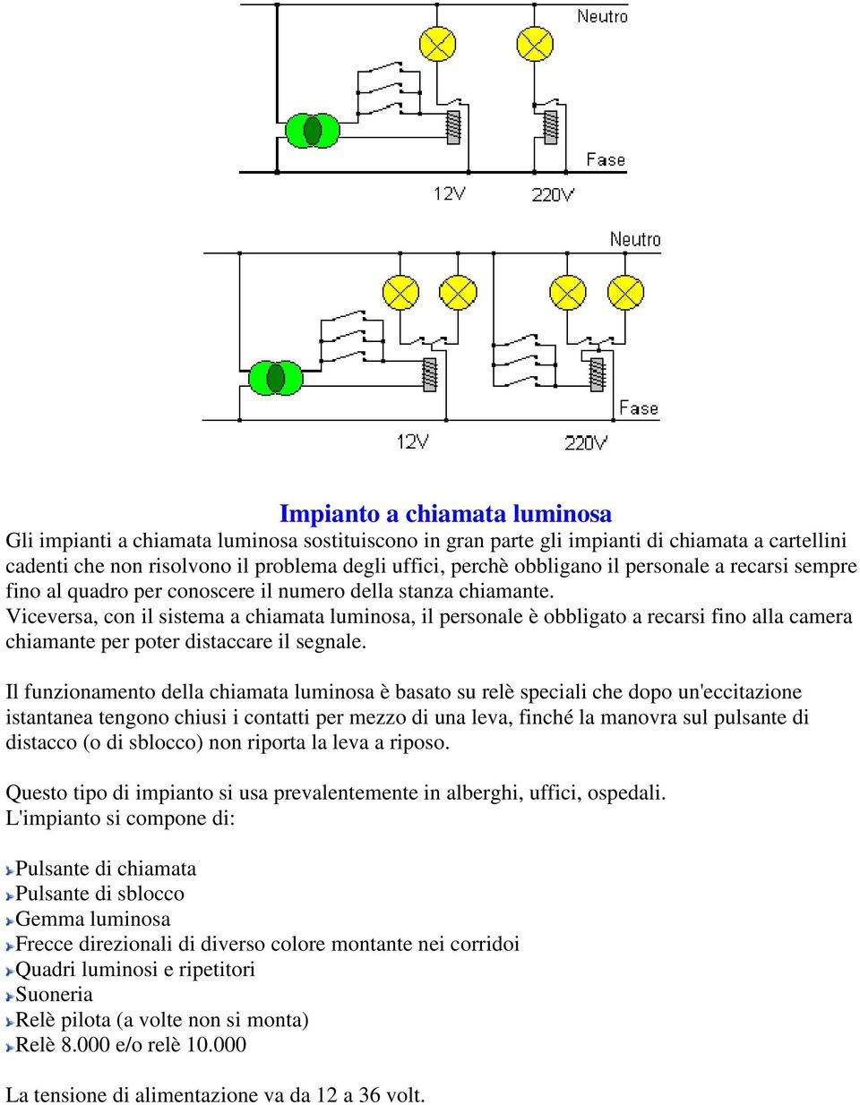 Viceversa, con il sistema a chiamata luminosa, il personale è obbligato a recarsi fino alla camera chiamante per poter distaccare il segnale.