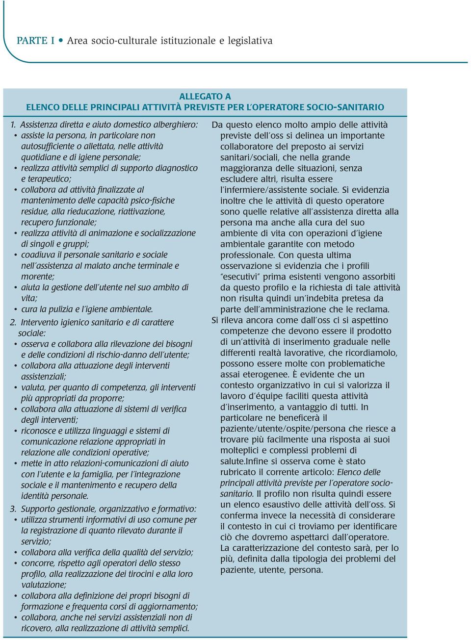 supporto diagnostico e terapeutico; collabora ad attività finalizzate al mantenimento delle capacità psico-fisiche residue, alla rieducazione, riattivazione, recupero funzionale; realizza attività di