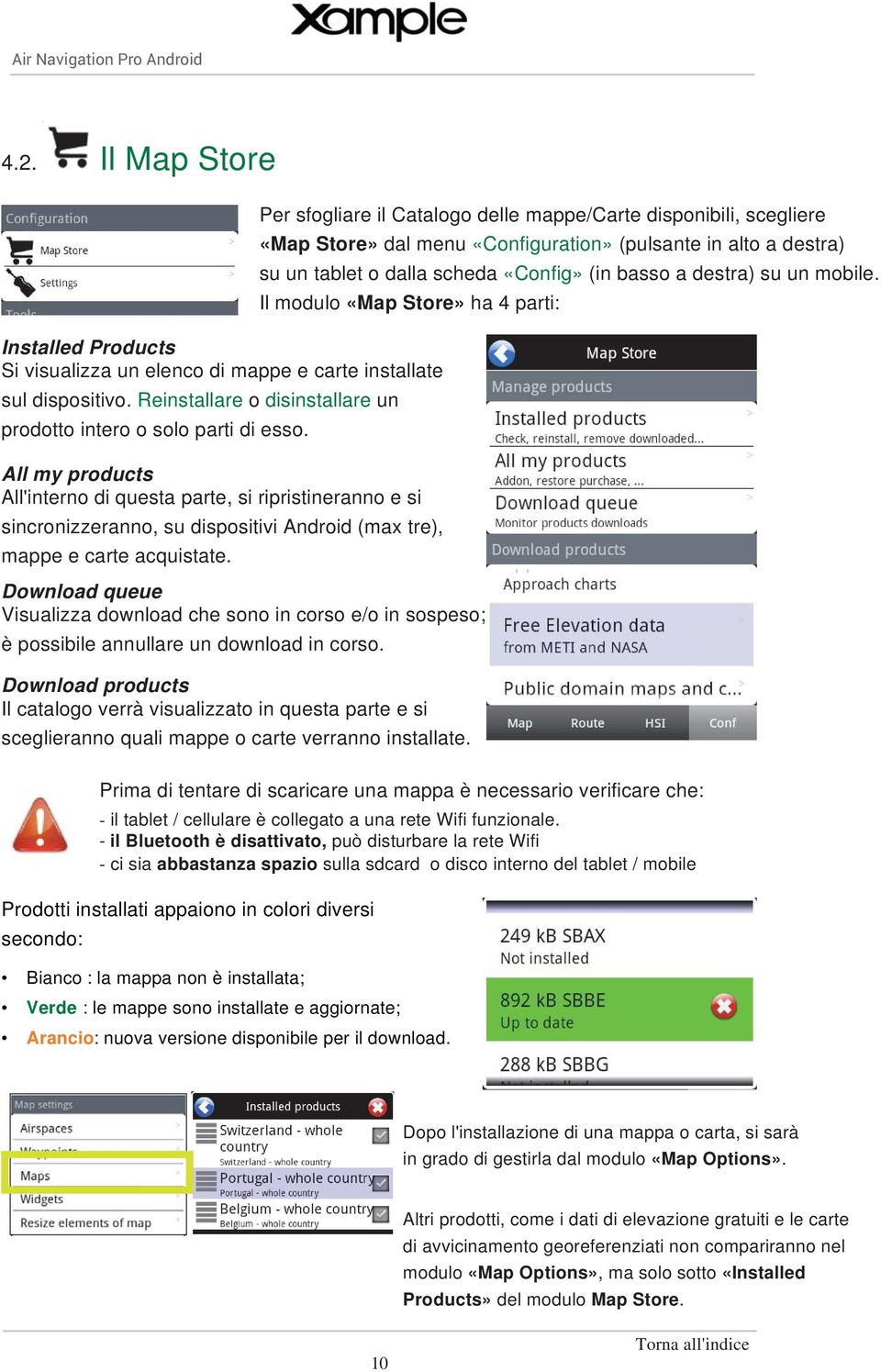 Download queue Visualizza download che sono in corso e/o in sospeso; è possibile annullare un download in corso.