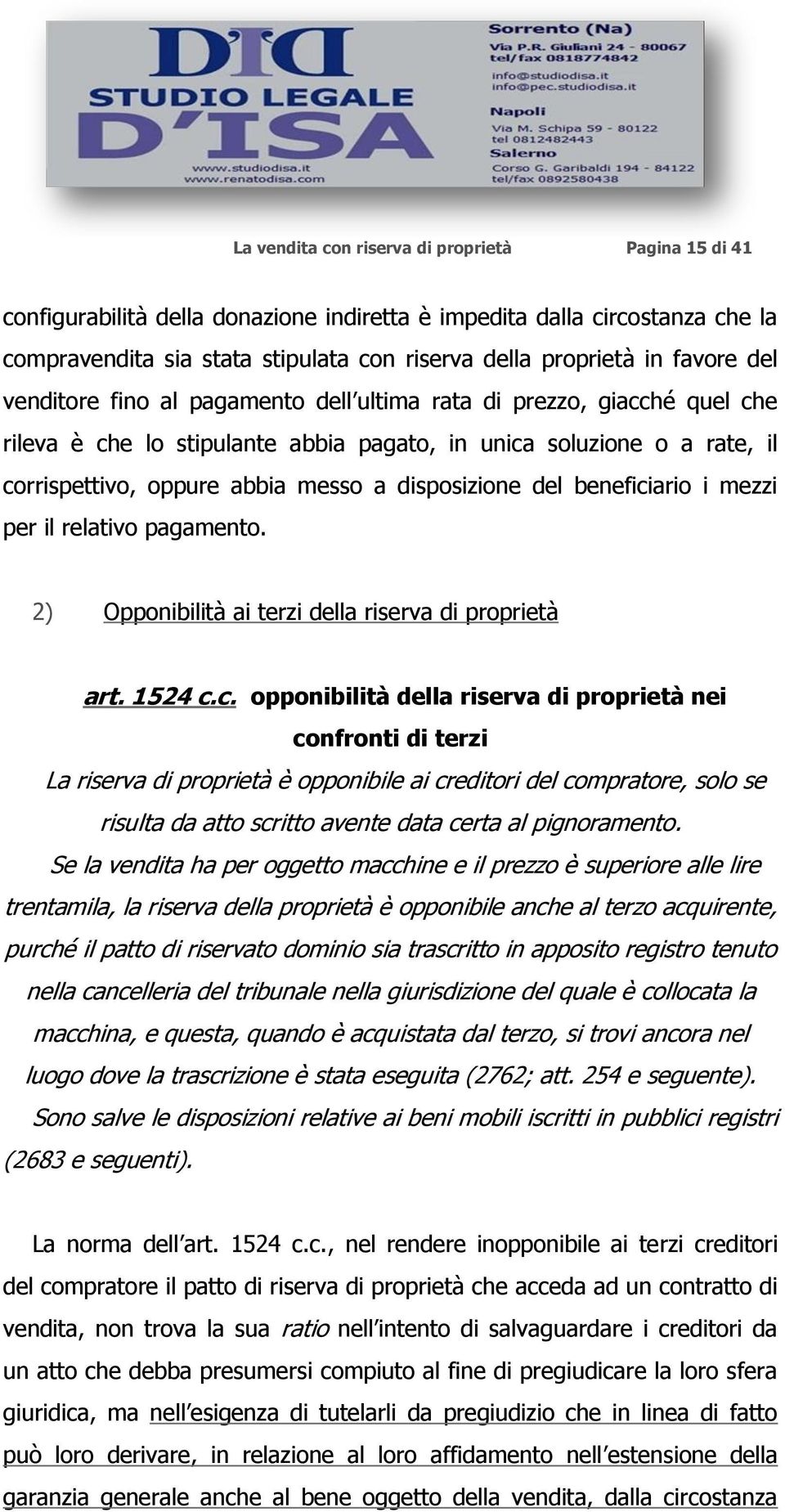 disposizione del benefici