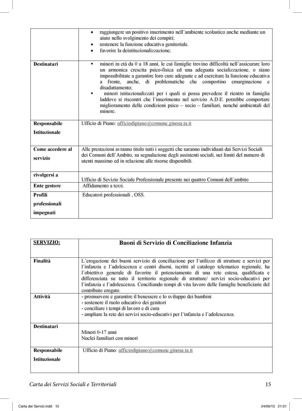 socializzazione, o siano impossibilitate a garantire loro cure adeguate e ad esercitare la funzione educativa a fronte, anche, di problematiche che comportino emarginazione e disadattamento; minori