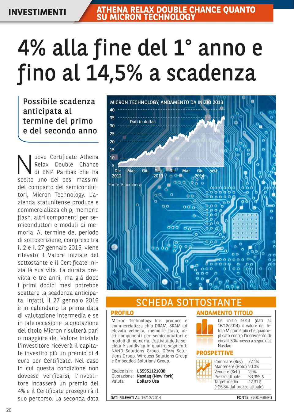 L azienda statunitense produce e commercializza chip, memorie flash, altri componenti per semiconduttori e moduli di memoria.