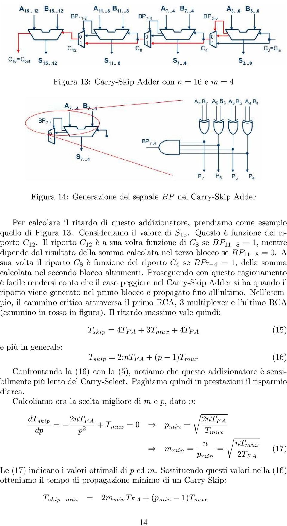 Il riporto C 12 è a sua volta funzione di C 8 se BP 11 8 = 1, mentre dipende dal risultato della somma calcolata nel terzo blocco se BP 11 8 = 0.