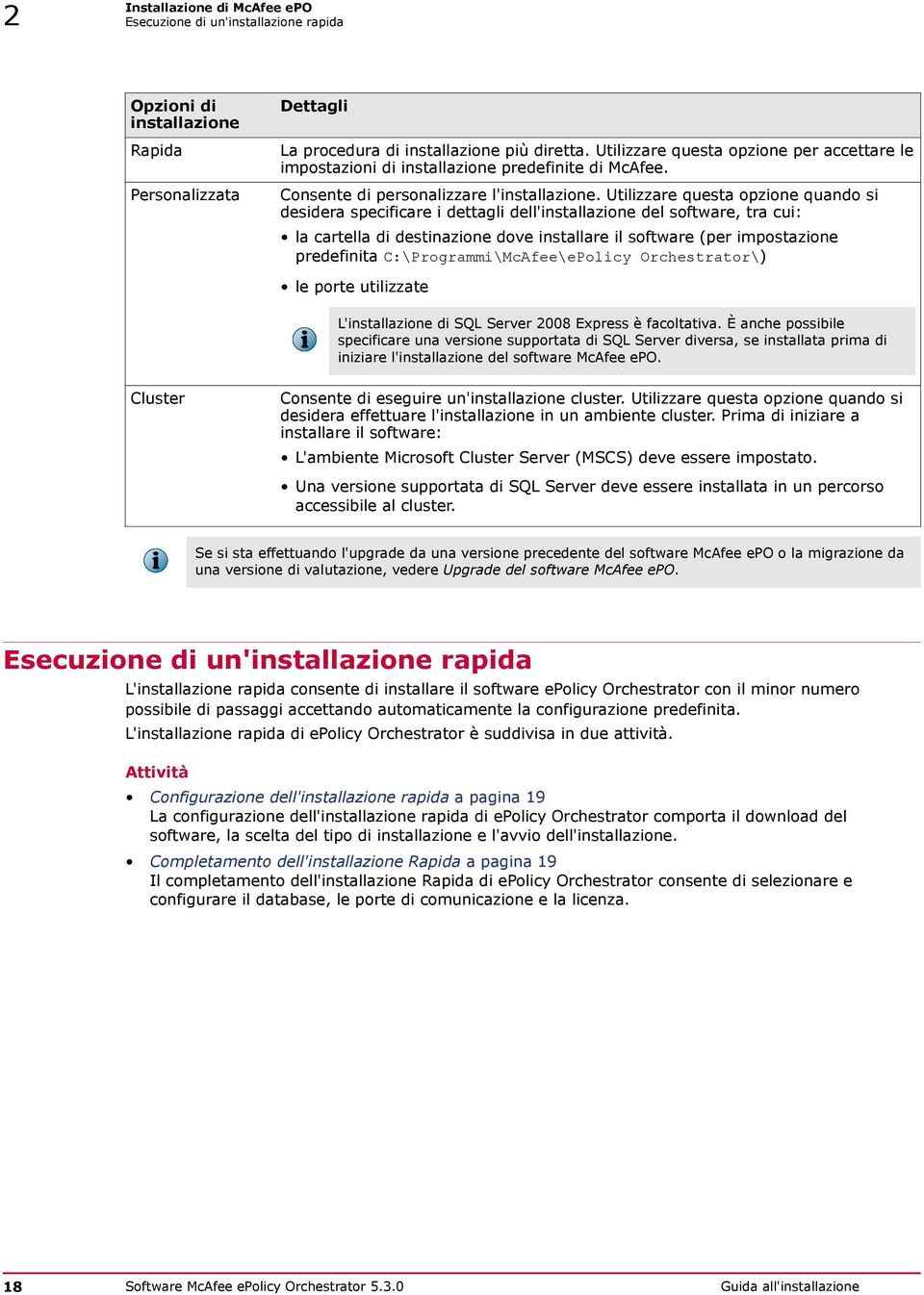 Utilizzare questa opzione quando si desidera specificare i dettagli dell'installazione del software, tra cui: la cartella di destinazione dove installare il software (per impostazione predefinita