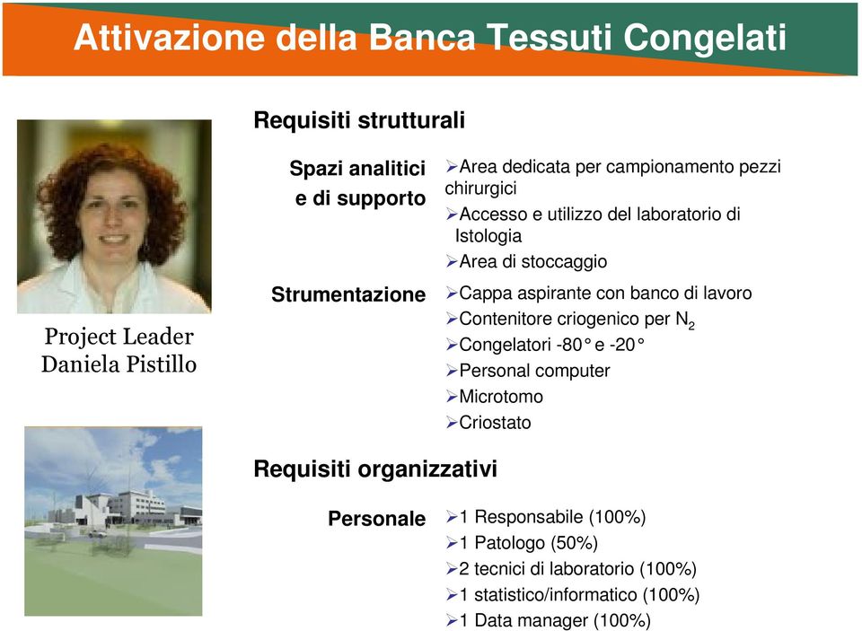 Cappa aspirante con banco di lavoro Contenitore criogenico per N 2 Congelatori -80 e -20 Personal computer Microtomo Criostato