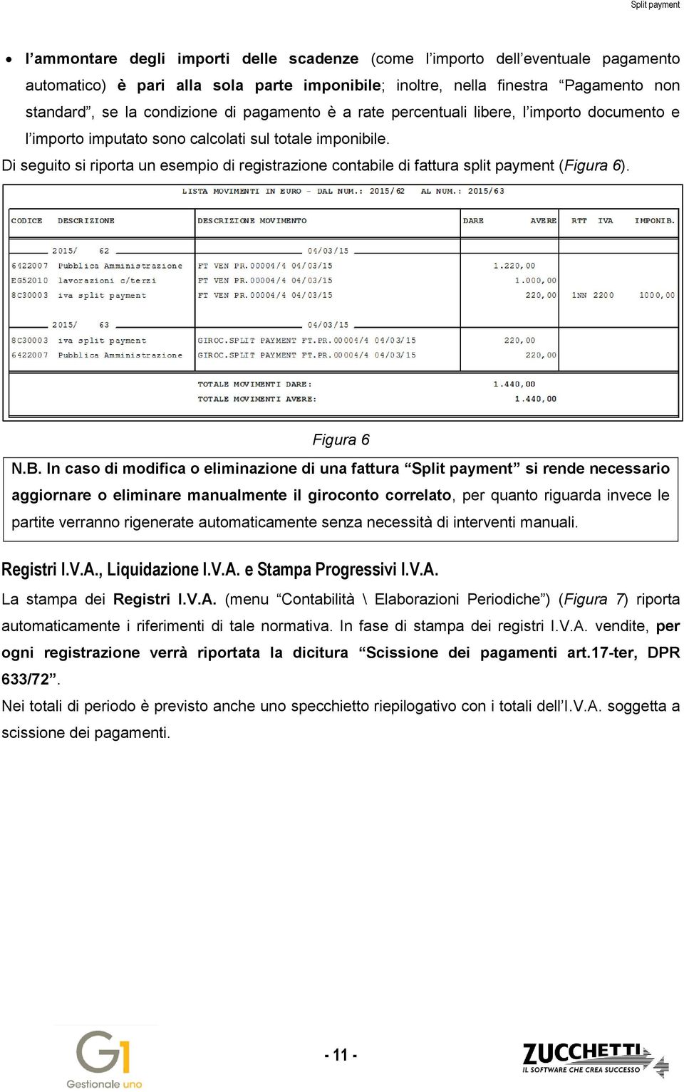 Di seguito si riporta un esempio di registrazione contabile di fattura split payment (Figura 6). Figura 6 N.B.