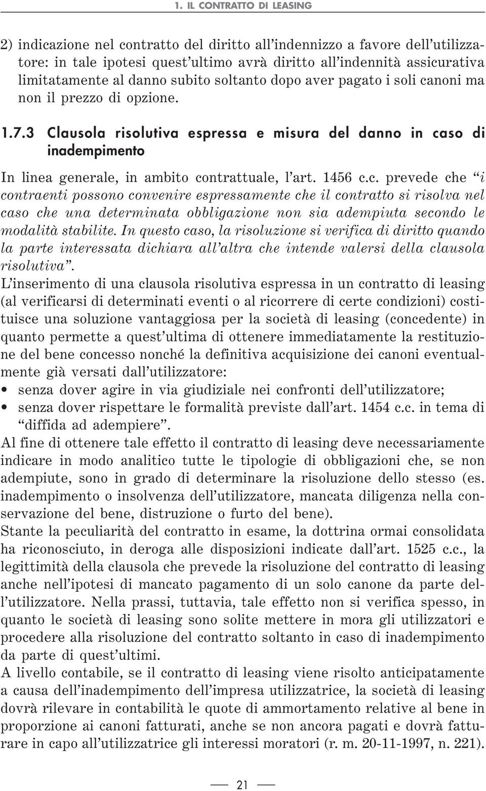 3 Clausola risolutiva espressa e misura del danno in ca