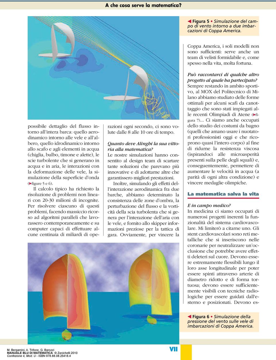 alette), le scie turbolente che si generano in acqua e in aria, le interazioni con la deformazione delle vele, la simulazione della superficie d onda ( figure 5 e 6).