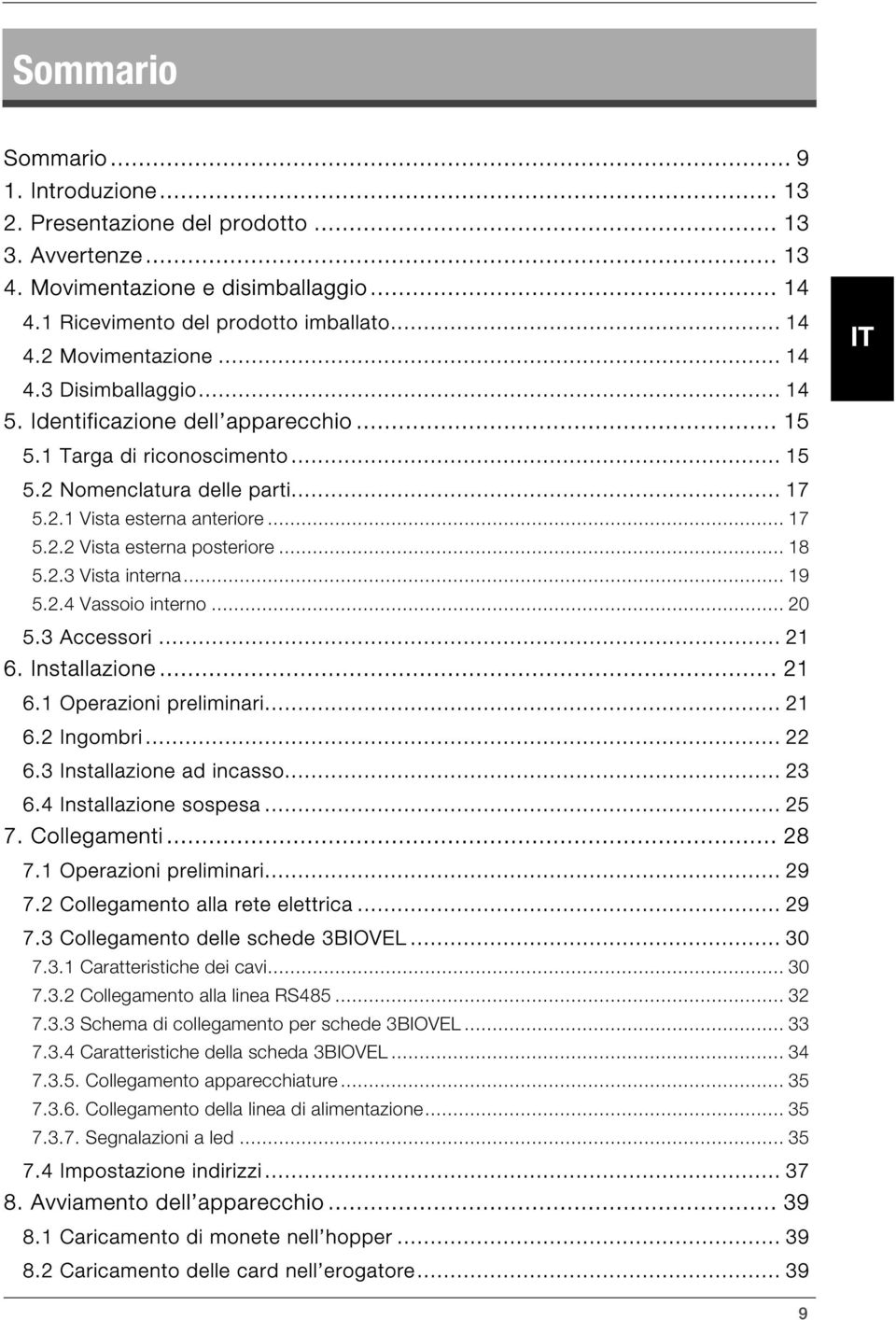 .. 18 5.2.3 Vista interna... 19 5.2.4 Vassoio interno... 20 5.3 Accessori... 21 6. Installazione... 21 6.1 Operazioni preliminari... 21 6.2 Ingombri... 22 6.3 Installazione ad incasso... 23 6.