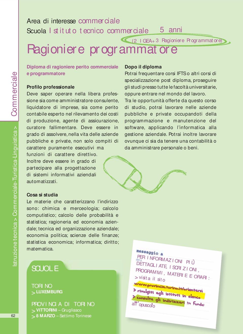 nel rilevamento dei costi di produzione, agente di assicurazione, curatore fallimentare.