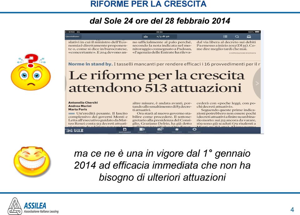 vigore dal 1 gennaio 2014 ad efficacia