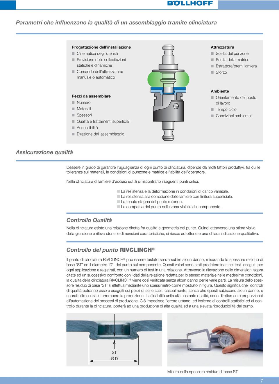 superficiali Accessibilità Direzione dell assemblaggio Ambiente Orientamento del posto di lavoro Tempo ciclo Condizioni ambientali Assicurazione qualità L essere in grado di garantire l uguaglianza