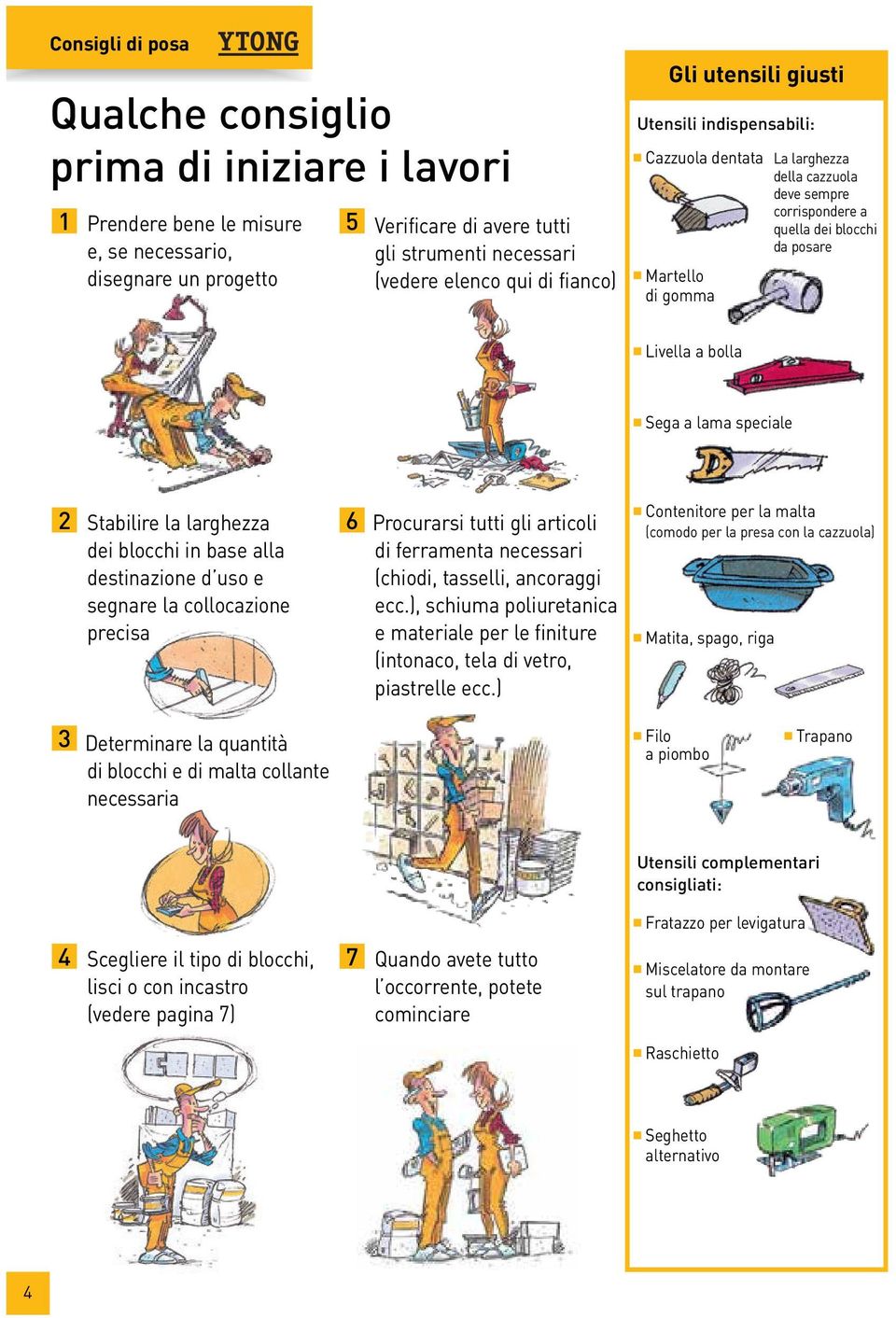 Sega a lama speciale 2 Stabilire la larghezza dei blocchi in base alla destinazione d uso e segnare la collocazione precisa 6 Procurarsi tutti gli articoli di ferramenta necessari (chiodi, tasselli,