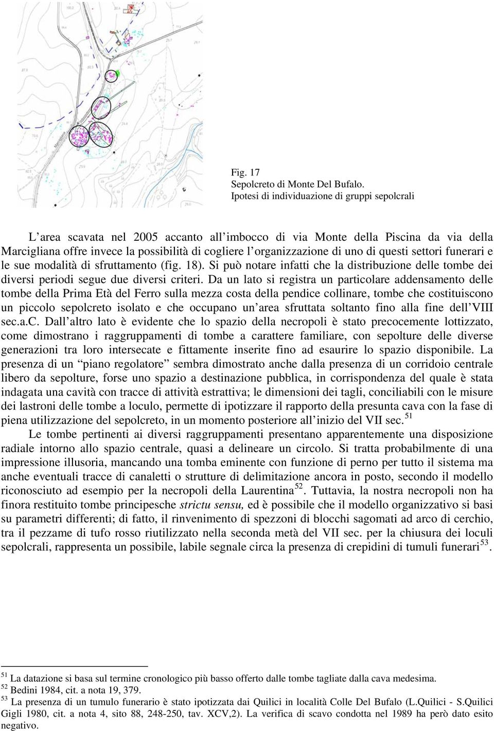 di uno di questi settori funerari e le sue modalità di sfruttamento (fig. 18). Si può notare infatti che la distribuzione delle tombe dei diversi periodi segue due diversi criteri.