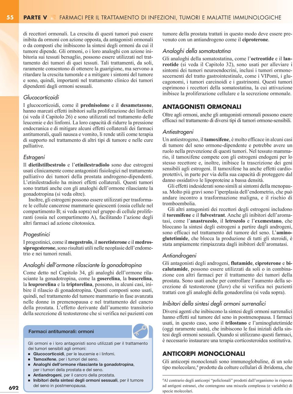 Gli ormoni, o i loro analoghi con azione inibitoria sui tessuti bersaglio, possono essere utilizzati nel trattamento dei tumori di quei tessuti.