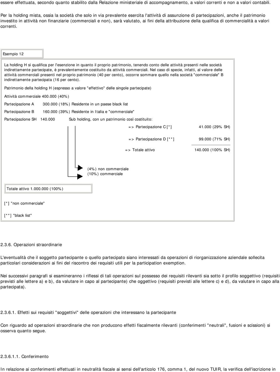 sarà valutato, ai fini della attribuzione della qualifica di commercialità a valori correnti.