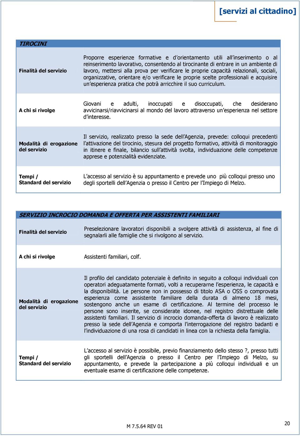 potrà arricchire il suo curriculum. Giovani e adulti, inoccupati e disoccupati, che desiderano avvicinarsi/riavvicinarsi al mondo del lavoro attraverso un esperienza nel settore d interesse.